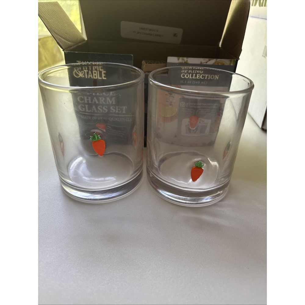 Thyme & Table Two-Piece Charm Glass Set Carrot